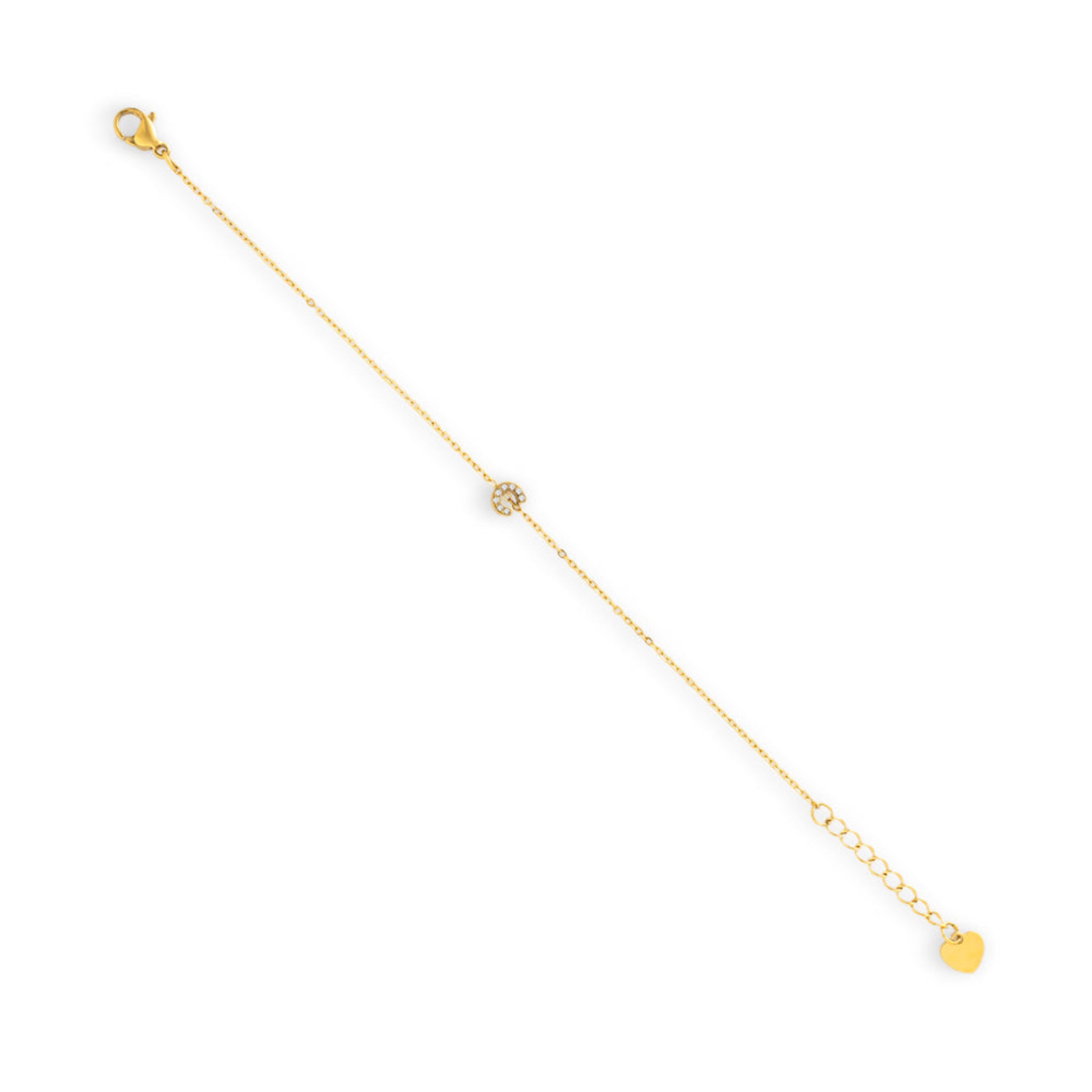 Crystal C Initial Bracelet