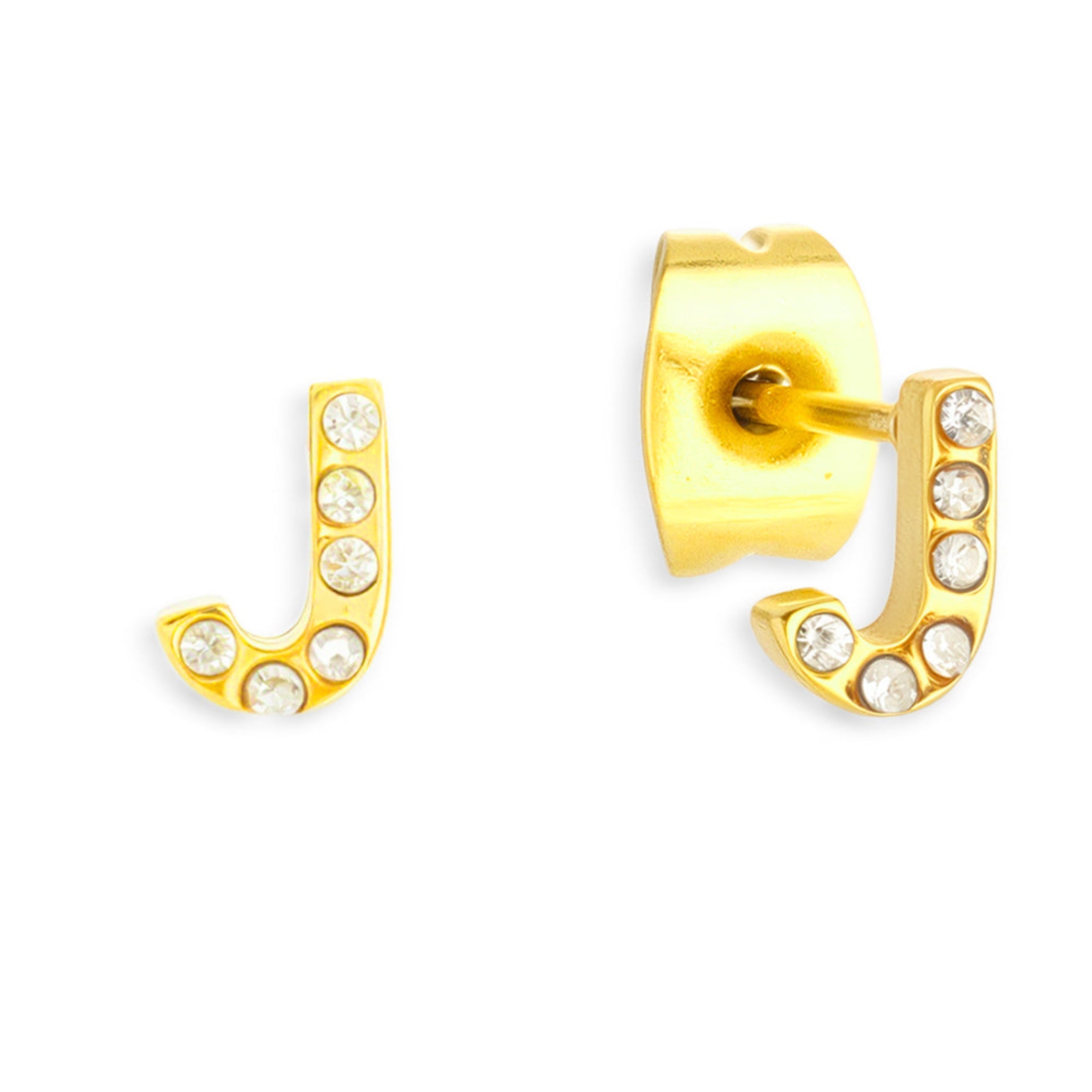 Crystal Initial Stud Earrings