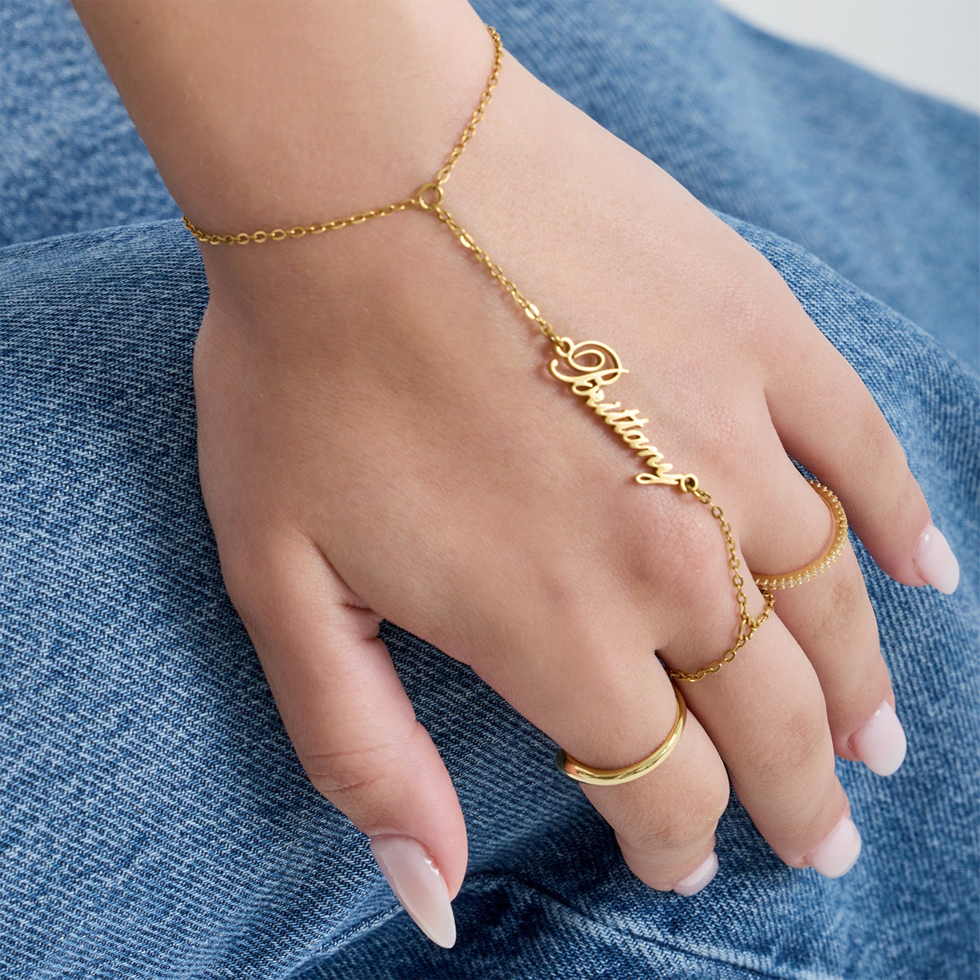 Custom/Personalized Name Plate Hand Chain