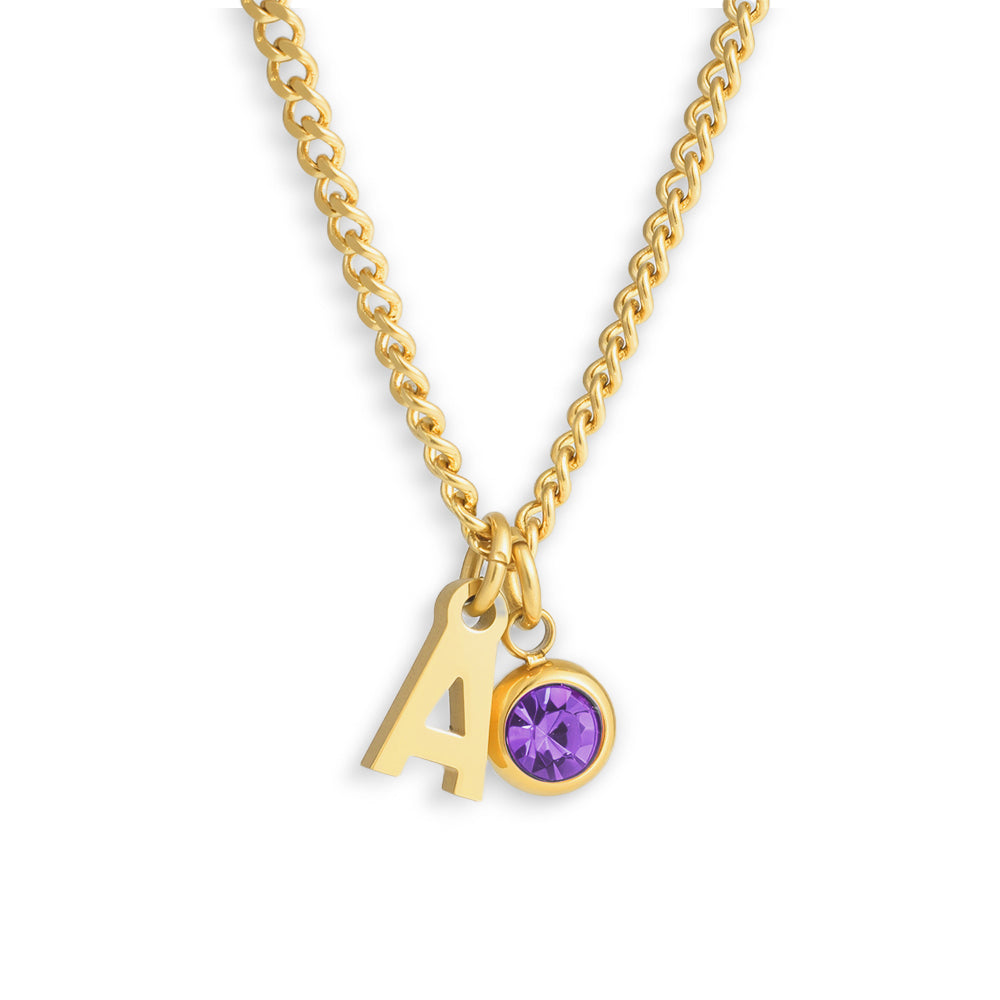 Celeste – Personalized Initial & Birthstone Pendant