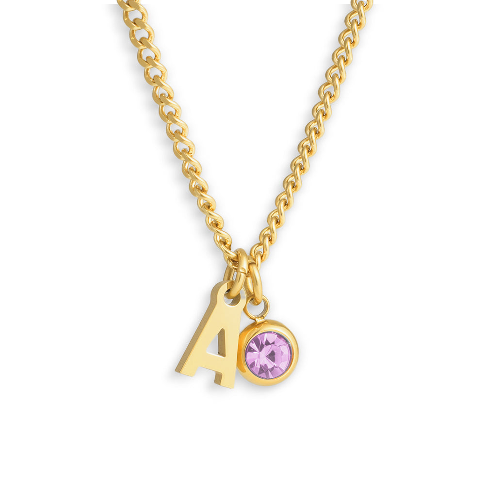 Celeste – Personalized Initial & Birthstone Pendant