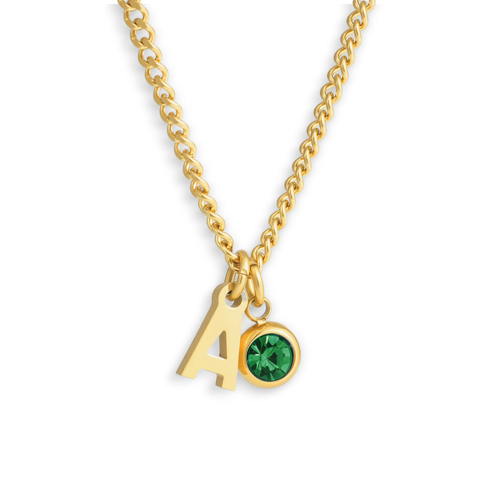 Celeste – Personalized Initial & Birthstone Pendant