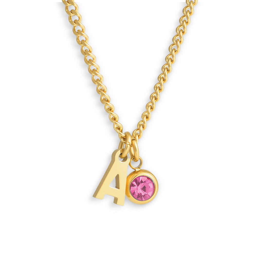 Celeste – Personalized Initial & Birthstone Pendant