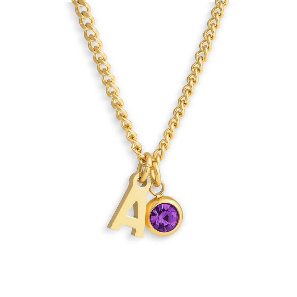 Celeste – Personalized Initial & Birthstone Pendant