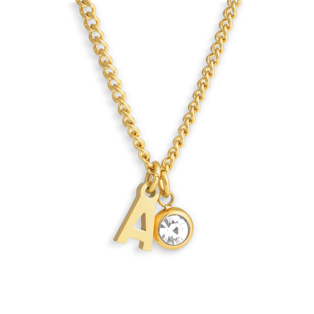 Celeste – Personalized Initial & Birthstone Pendant