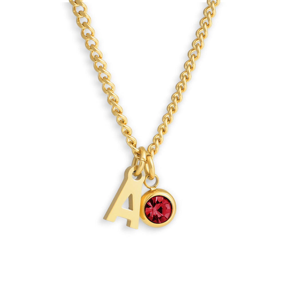 Celeste – Personalized Initial & Birthstone Pendant
