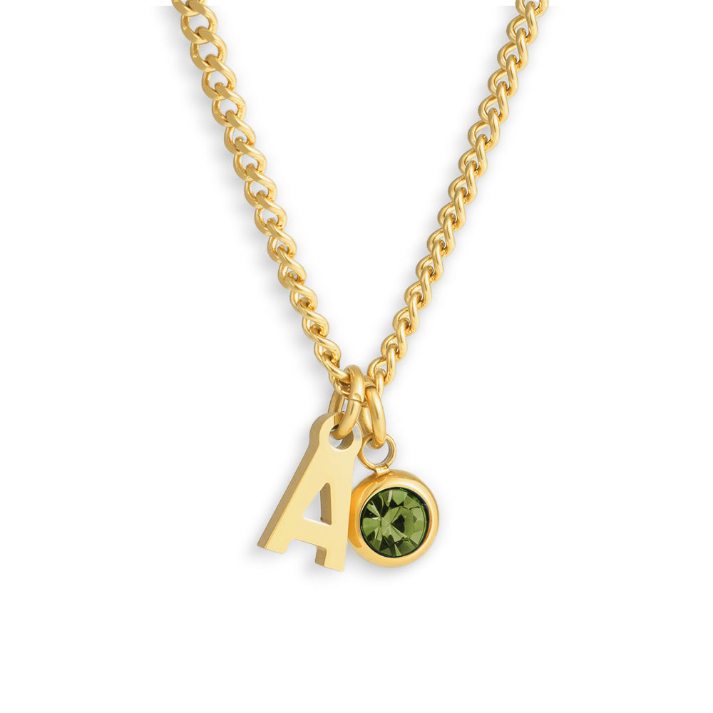 Celeste – Personalized Initial & Birthstone Pendant
