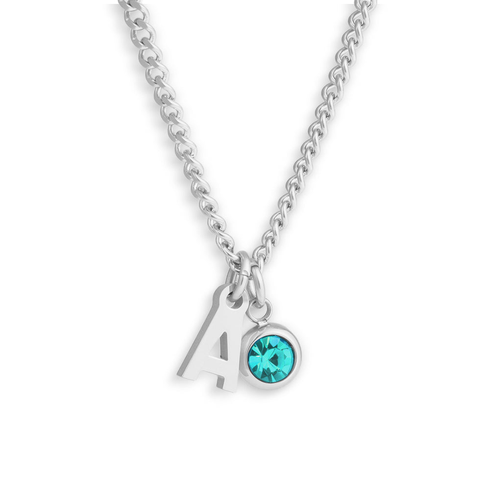 Celeste – Personalized Initial & Birthstone Pendant