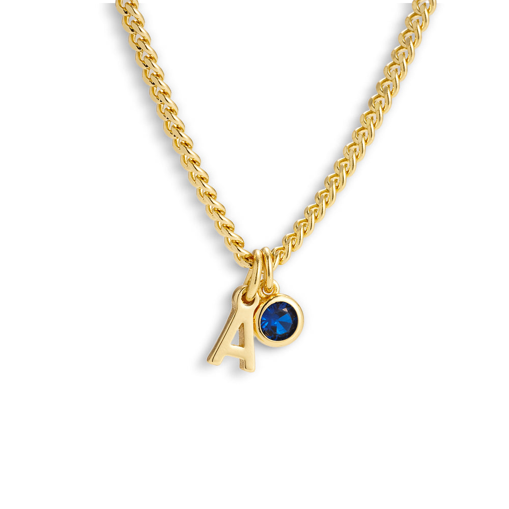Celeste – Personalized Initial & Birthstone Pendant