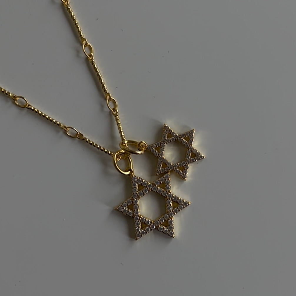 Celestial Charm – Double Star Necklace
