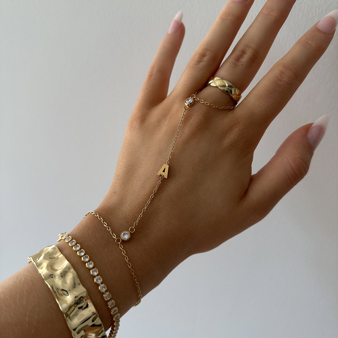 Charmed Initials – Personalized Hand Chain