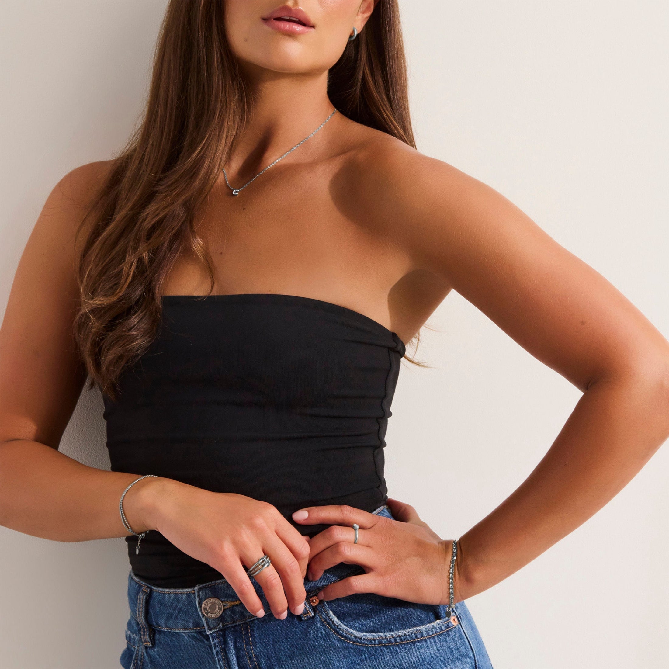 Crystal C Initial Charm Necklace