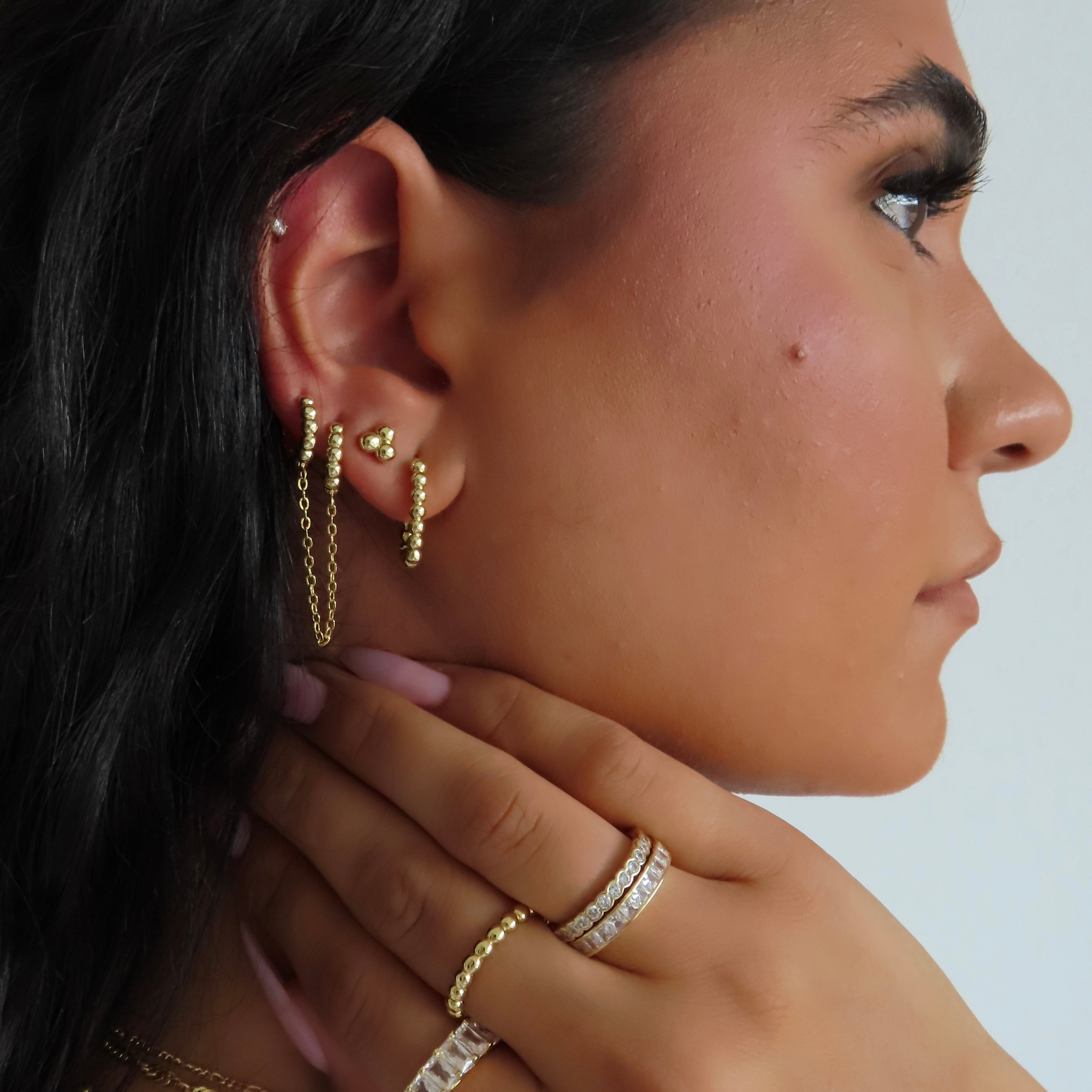 Trio Elegance – Timeless Chic Earrings